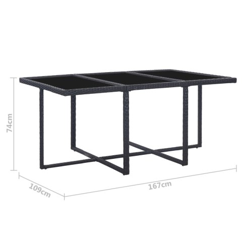  11-cz. zestaw mebli ogrodowych z poduszkami, rattan PE, czarny Lumarko!