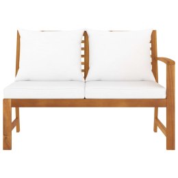  Ławka ogrodowa, 114,5 cm, kremowe poduszki, drewno akacjowe Lumarko!