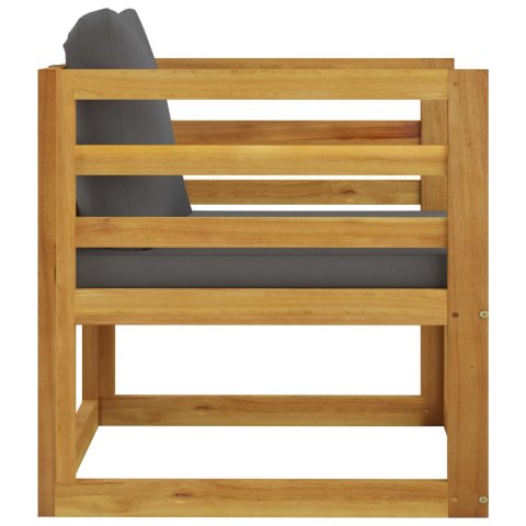  Krzesło ogrodowe z ciemnoszarymi poduszkami, drewno akacjowe Lumarko!