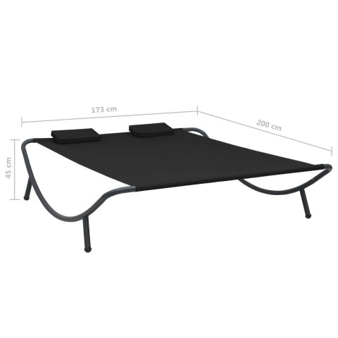  Leżanka ogrodowa, tkanina, czarna Lumarko!