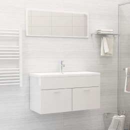 Lumarko 2-cz. zestaw mebli łazienkowych, wysoki połysk, biały, płyta