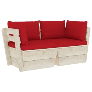  Ogrodowa sofa 2-osobowa z palet, z poduszkami, drewno świerkowe Lumarko!