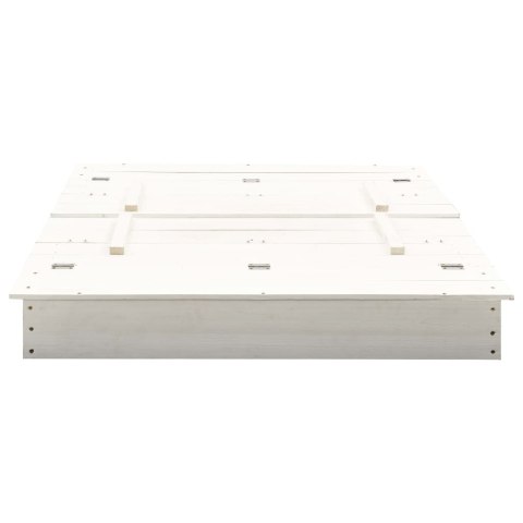  Piaskownica, drewno jodłowe, biała, 95x90x15 cm Lumarko!