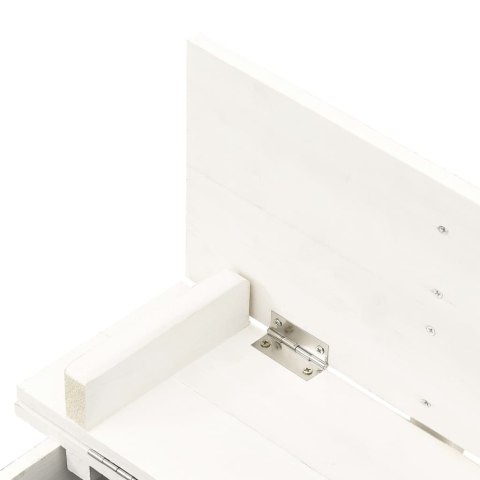  Piaskownica, drewno jodłowe, biała, 95x90x15 cm Lumarko!