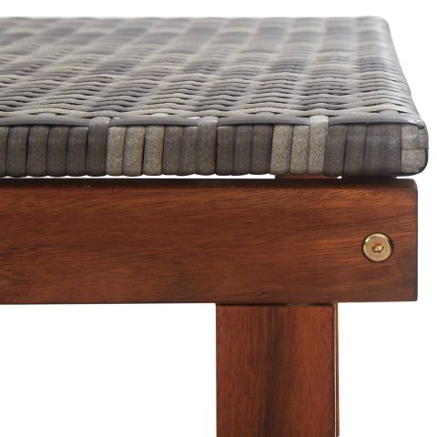  Leżak, polirattan i lite drewno akacjowe, szary Lumarko!