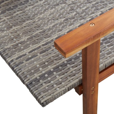  Leżak, polirattan i lite drewno akacjowe, szary Lumarko!