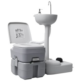 Lumarko Przenośna toaleta kempingowa z umywalką, szara