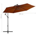  Wiszący parasol ze słupkiem aluminiowym, terakotowy, 300 cm Lumarko!