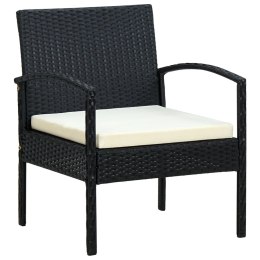  Krzesło ogrodowe z poduszką, polirattan, czarne Lumarko!