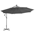  Parasol wiszący ze słupkiem aluminiowym, 350 cm, antracytowy Lumarko!