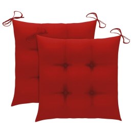  Poduszki na krzesła 2 szt., czerwone, 50x50x7 cm, tkanina Lumarko!