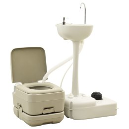 Lumarko Przenośna toaleta turystyczna 10+10 L z umywalką 20 L, szara