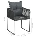  Krzesła ogrodowe z poduszkami, 4 szt., polirattan, czarne Lumarko!