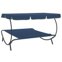  Leżak ogrodowy z baldachimem i poduszkami, niebieski Lumarko!