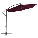  Parasol wiszący z aluminiowym słupkiem, bordowy, 300 cm Lumarko!