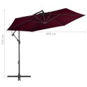  Parasol wiszący z aluminiowym słupkiem, bordowy, 300 cm Lumarko!