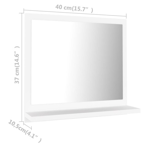  Lustro łazienkowe, białe, 40x10,5x37 cm, płyta wiórowa Lumarko!