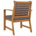  Krzesła ogrodowe, 2 szt., ciemnoszare poduszki, drewno akacjowe Lumarko!