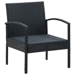  Krzesło ogrodowe z poduszką, polirattan, czarne Lumarko!