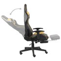  Obrotowy fotel gamingowy z podnóżkiem, złoty, PVC Lumarko!