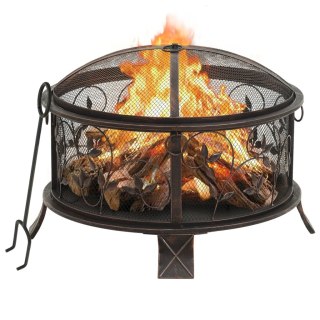  Rustykalne palenisko z pogrzebaczem, 67,5 cm, XXL, stal Lumarko!