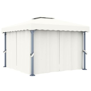 Altana ogrodowa z zasłonami, 3 x 3 m, kremowa, aluminium Lumarko!