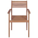  Krzesła ogrodowe, 4 szt., poduszki taupe, drewno tekowe Lumarko!