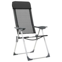 Lumarko Składane krzesła turystyczne, 2 szt., czarne, aluminiowe