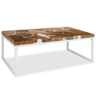  Stolik kawowy z drewna tekowego i żywicy, 110 x 60 x 40 cm Lumarko!