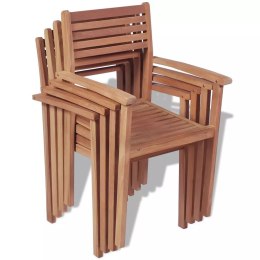  Krzesła ogrodowe sztaplowane, 4 szt., lite drewno tekowe Lumarko!