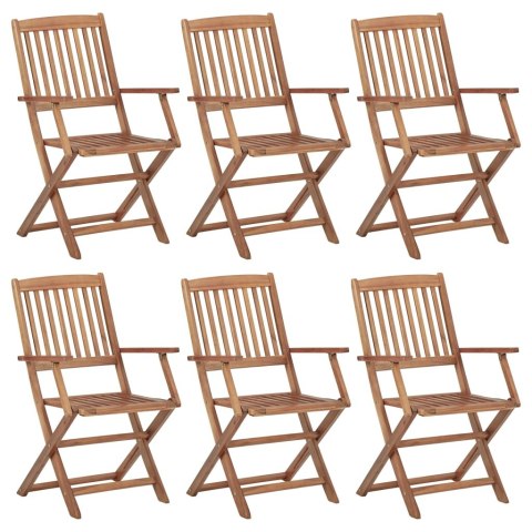  Składane krzesła ogrodowe, 6 szt., lite drewno akacjowe Lumarko!