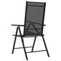  Składane krzesła ogrodowe, 6 szt., tkanina textilene, czarne Lumarko!