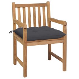  Krzesła ogrodowe, 2 szt., antracytowe poduszki, drewno tekowe Lumarko!