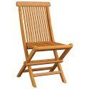  Krzesła ogrodowe, antracytowe poduszki, 4 szt., drewno tekowe Lumarko!
