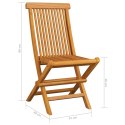  Krzesła ogrodowe, beżowe poduszki, 4 szt., lite drewno tekowe Lumarko!