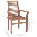  Krzesła stołowe, 2 szt., antracytowe poduszki, drewno tekowe Lumarko!