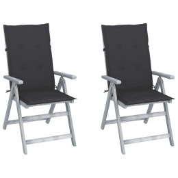  Rozkładane krzesła ogrodowe z poduszkami, 2 szt., lita akacja Lumarko!