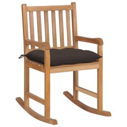  Fotel bujany z poduszką w kolorze taupe, lite drewno tekowe Lumarko!