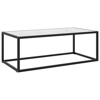  Stolik herbaciany, szkło w kolorze biały marmur, 100x50x35 cm Lumarko!