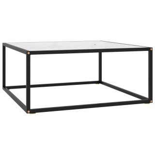  Stolik herbaciany, szkło w kolorze biały marmur, 80x80x35 cm Lumarko!