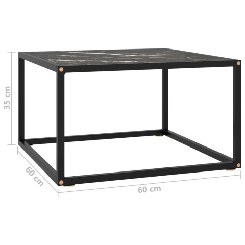  Stolik herbaciany, szkło w kolorze czarny marmur, 60x60x35 cm Lumarko!