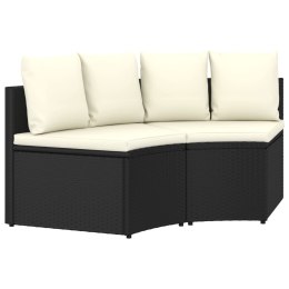 Lumarko 2-częściowa sofa ogrodowa, z poduszkami, polirattan, czarna
