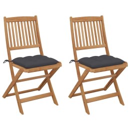  Składane krzesła ogrodowe z poduszkami, 2 szt., drewno akacjowe  Lumarko!