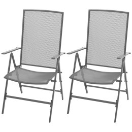  Krzesła ogrodowe, sztaplowane, 2 szt., stalowe, szare Lumarko!