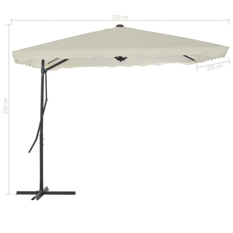  Parasol ogrodowy na słupku stalowym, 250 x 250 cm, piaskowy Lumarko!