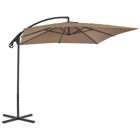  Parasol wiszący ze stalowym słupkiem, 250 x 250 cm, kolor taupe Lumarko!