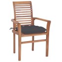  Krzesła stołowe, 4 szt., antracytowe poduszki, drewno tekowe Lumarko!