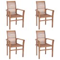  Krzesła stołowe, 4 szt., antracytowe poduszki, drewno tekowe Lumarko!