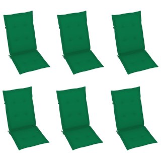  Poduszki na krzesła ogrodowe, 6 szt., zielone, 120x50x4 cm Lumarko!