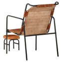  Fotel wypoczynkowy z podnóżkiem, brązowy, skóra naturalna Lumarko!
